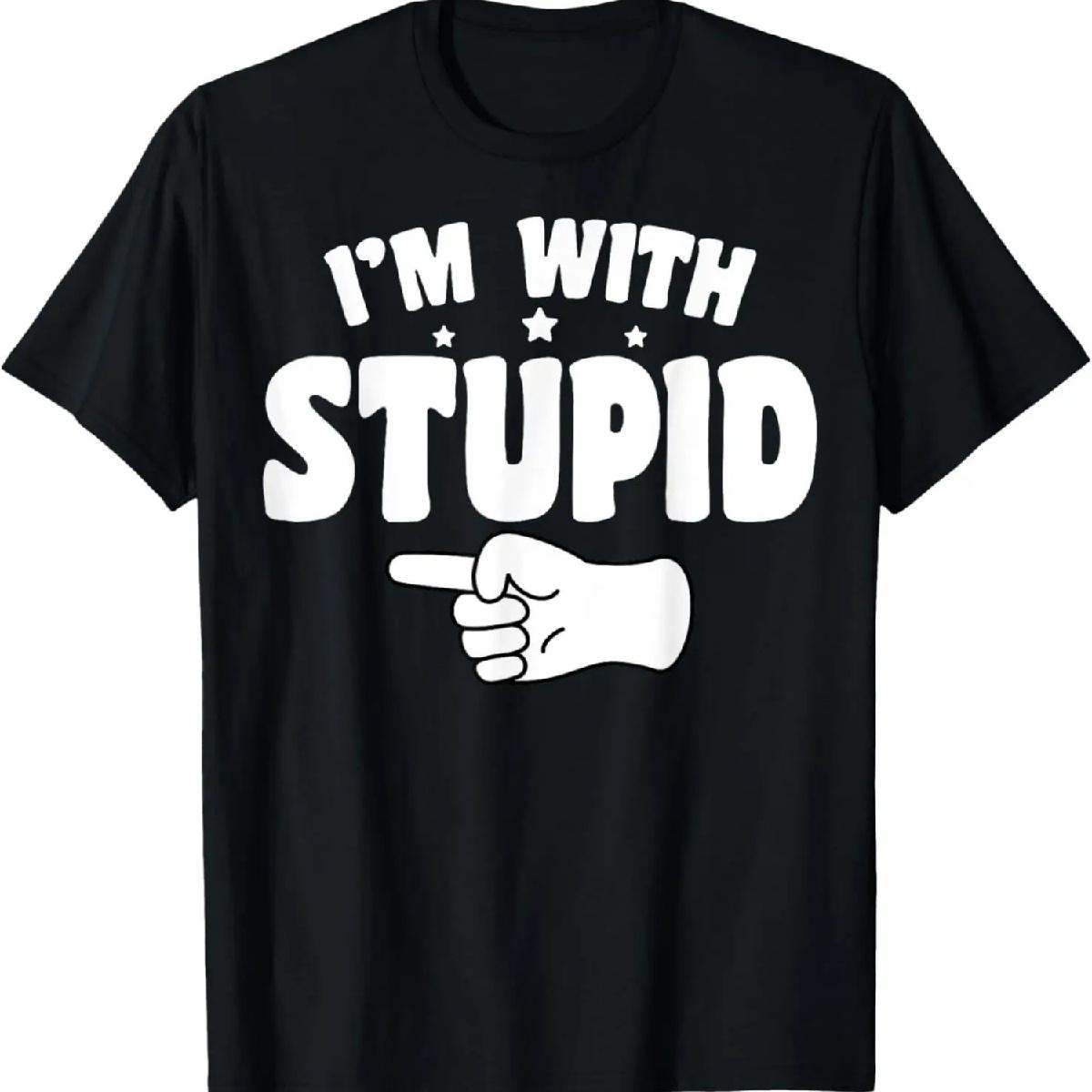 

I m With Stupid T-Shirt Funny Sarcastic Pointing Left T-Shirt XXXXXL різнокольоровий