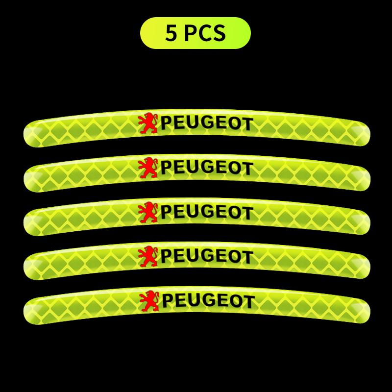New Car Styling Wheel Hub Reflective Tire Rim Reflective Strips For Peugeot 206 208 306 307 308 407 408 508 2008 3008 Accessorie