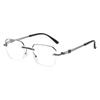 Ultra-Light Rimless Anti-Blue Light Reading Glasses for Middle-Aged & Elderly, Business Fashion, Unisex