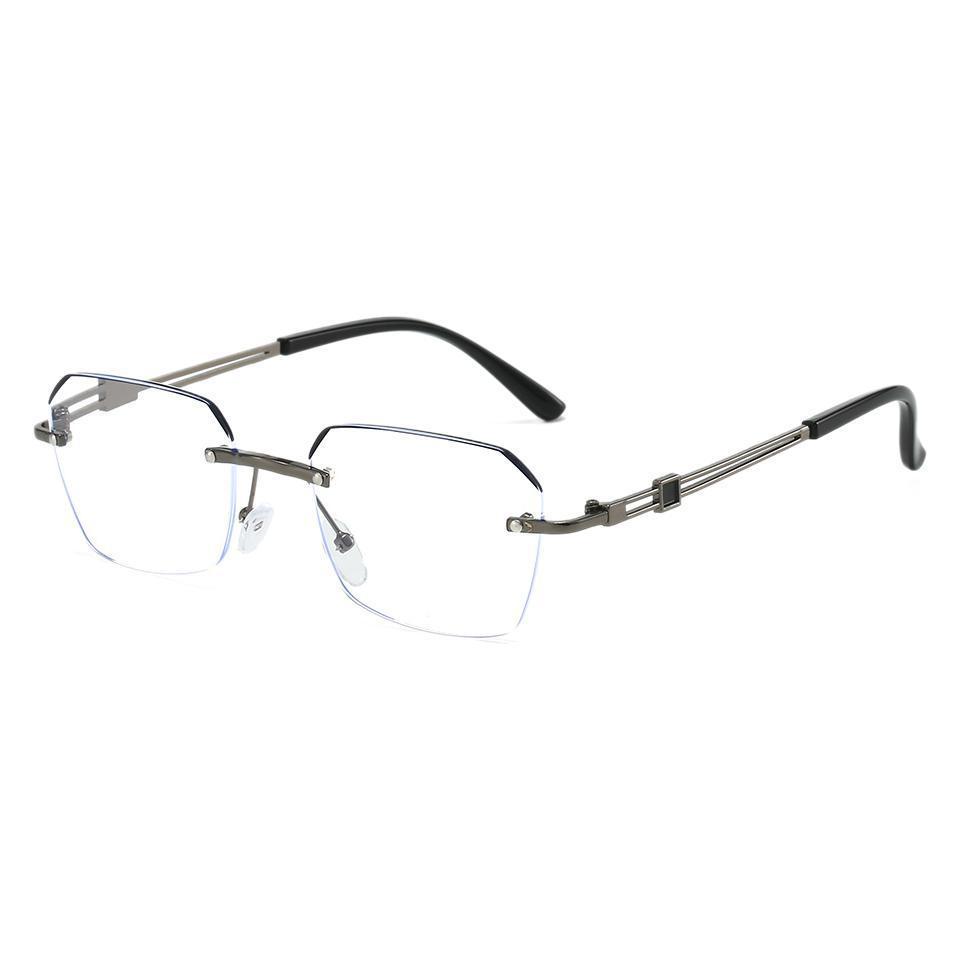 Ultra-Light Rimless Anti-Blue Light Reading Glasses for Middle-Aged & Elderly, Business Fashion, Unisex