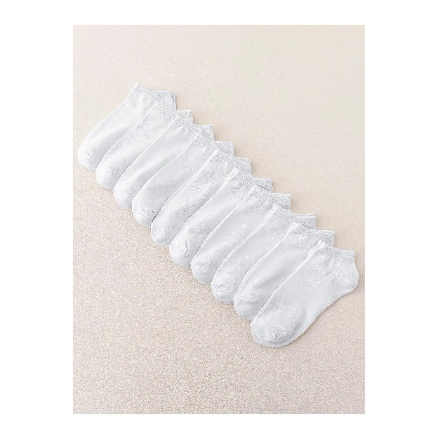 

Носки, 10 пар однотонных базовых носков-ботинок 36 - 40 белый