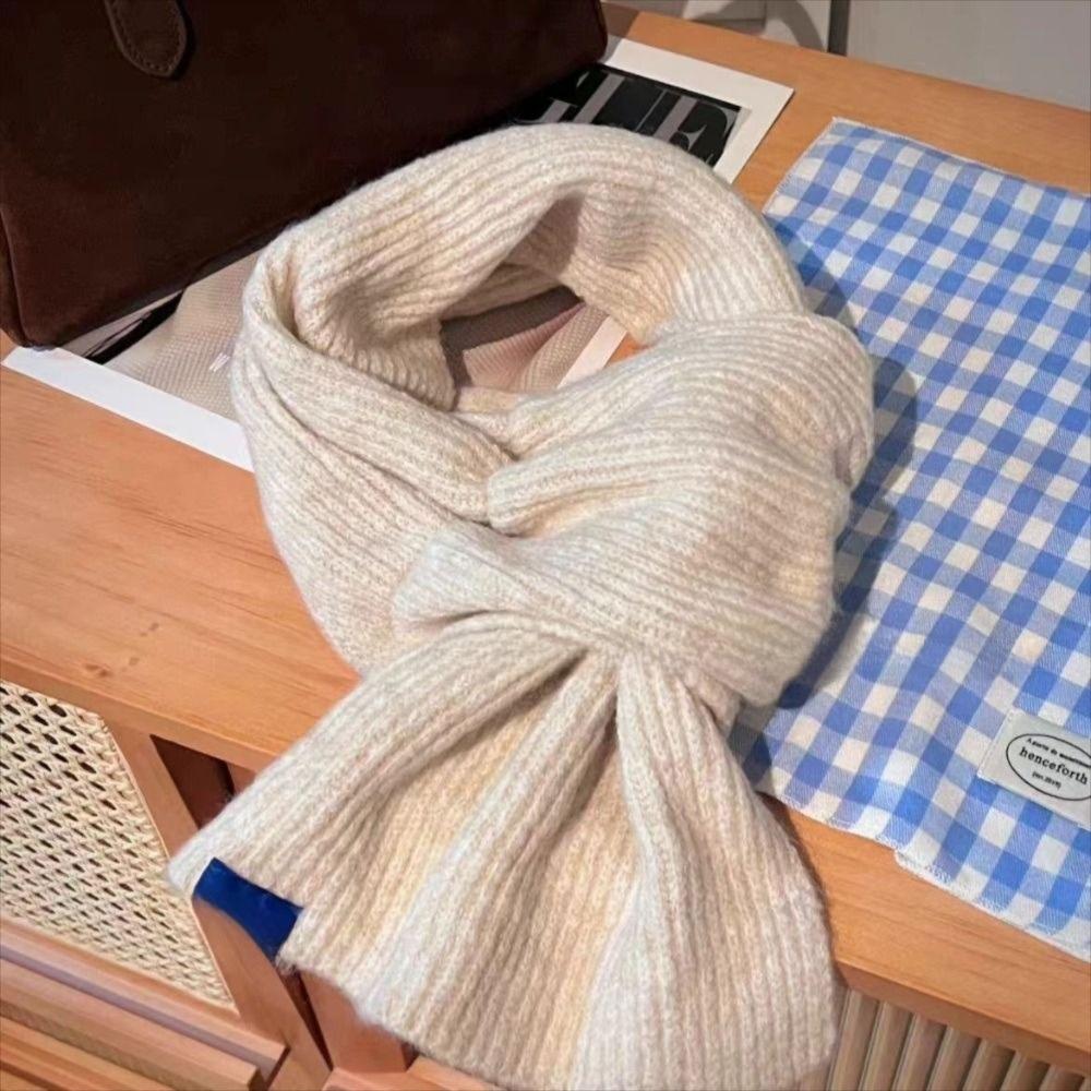 Woolen Cross Scarf Thicken Neck Scarf Neck Guard Shawl Short Neckerchief Women