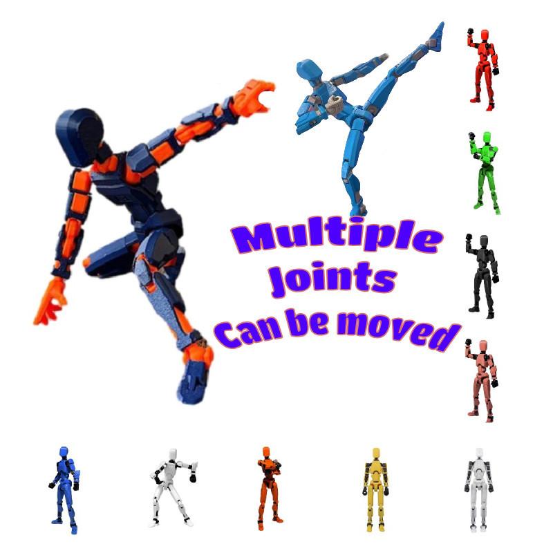 Lucky 13 Vollbewegliche Puppe 3D-gedruckt 3. Generation Dummy-Spielzeug mit 4 Waffen 3 Handtypen Rot Schwarz