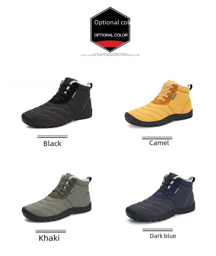 Men's Winter High-Top Lace-Up Velvet-Lined Boots for Seniors