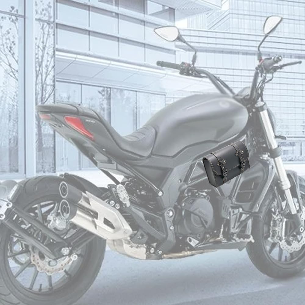 FOR Eliminator SE 400 450 Universal Motorcycle Riding Bag - Retro Rearseat Storage Side Bag (Black)