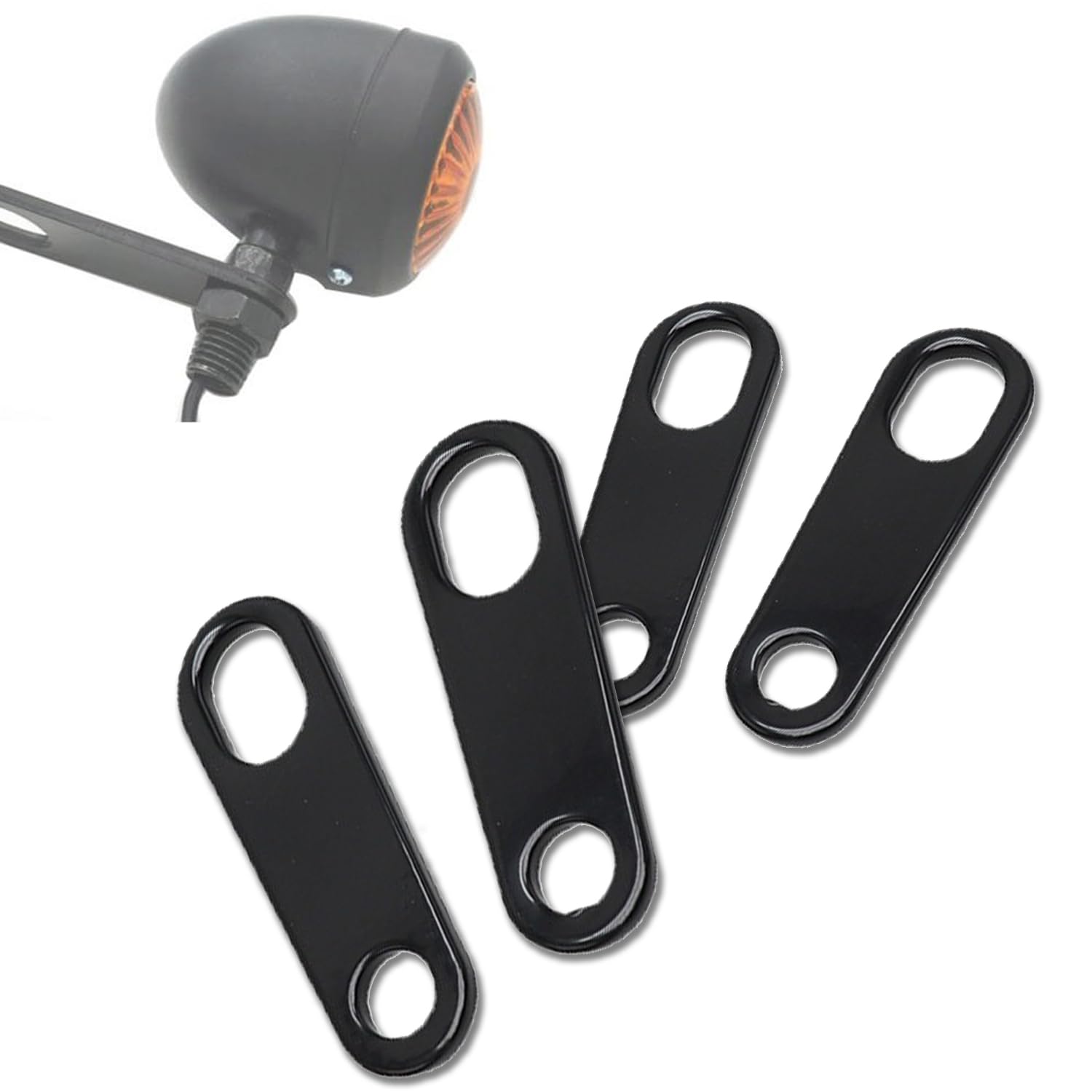 

Мотоциклетные поворотники, комплект из 4 штук, кронштейны для мотоциклетных поворотников, передние поворотники чёрный