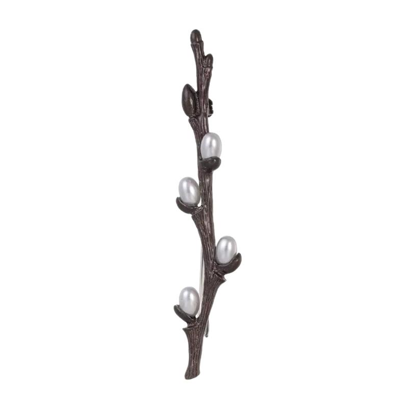 

Artistic Plum Tree Branch Design Brooch Pin With Detailed Branch Pattern Comfortable For Daily Attire And Celebrations 1