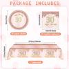 41 Pcs 13Th/16Th/18Th/21St/30Th/40Th Birthday Decorations Rose Gold Theme Party Table Setting (30Th Birthday)