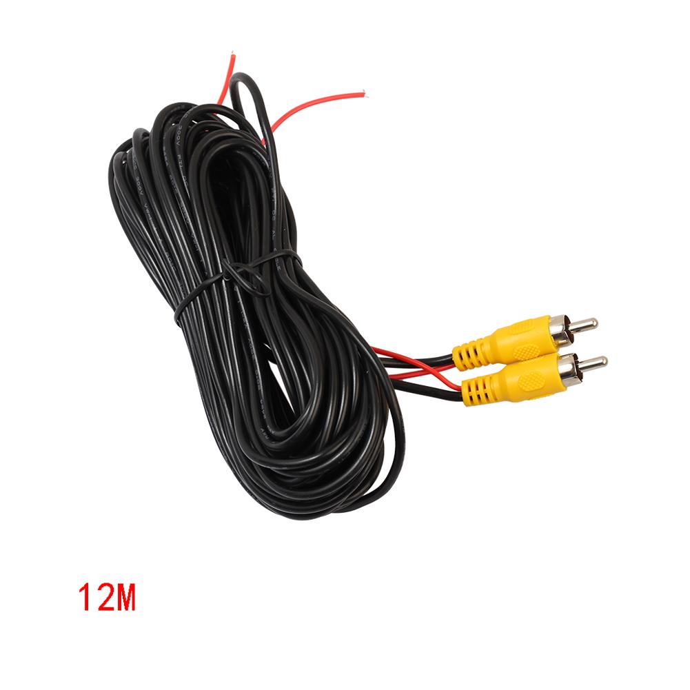RCA Male To Male Car Reverse Rear View Parking Camera Video Extension Cable Cord with Trigger Detection Wire 5m 10m 15m 20m