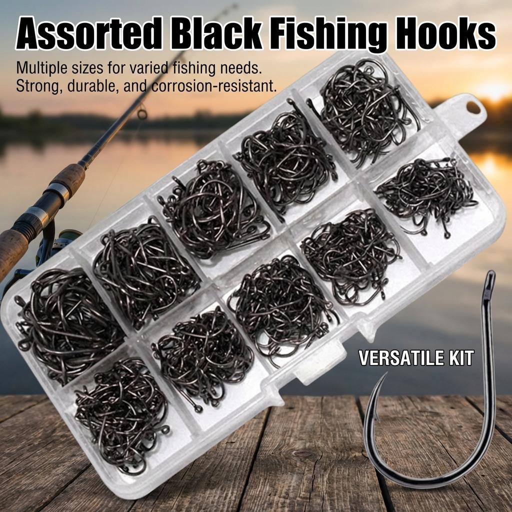 High-Strength Iseama Fishing Hooks 500Pcs 3-12# Hole Design Outdoor Fishing Accessories