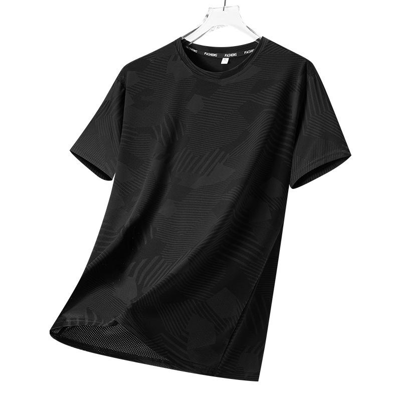 Pánské tričko s krátkým rukávem na léto, tenký design pro sport a volný čas, pánské tričko s polovičním rukávem z ledového hedvábí, pánský gradientní top