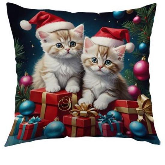 

Рождественская милая серия с домашними животными, напечатанные наволочки для подушек, супермягкий короткий плюш с принтом, декоративные наволочки для диванных подушек для дома 45*45cm