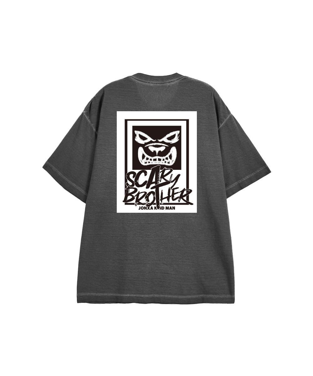 Astral Projection [Ap Studio X Scary Brothers Series 3] Pigment Loose Fit Short Sleeve T-Shirt_Charcoal L