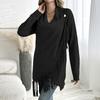 Women's Asymmetric Cardigan Sweater with Buttons and for Casual Outwear