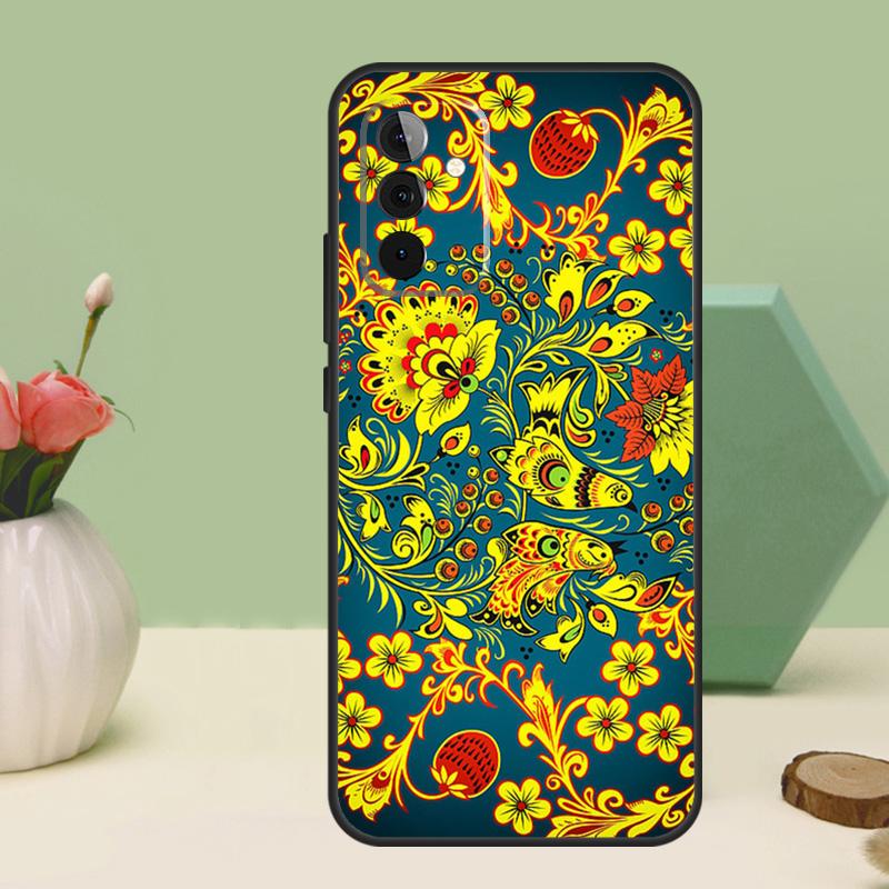 Khokhloma Russian Pattern Flower For Samsung Galaxy A16 A55 A35 A15 A32 A12 A22 A52 A54 A34 A14 A56 A36 A26 A13 A53 A06 Case
