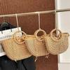 New Straw Woven Bag Versatile Handwoven Bag Women's Vegetable Basket Handbag Large Capacity Holiday Wind Beach Bag