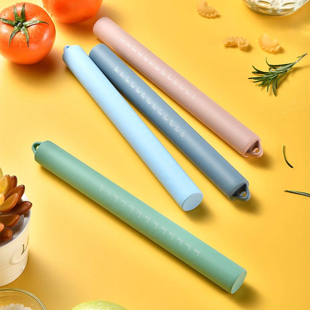 26cm Silicone Rolling Pin Stainless Steel Pastry Dough Flour Roller Kitchen Cooking Baking Tool For Pasta Cookie Dough