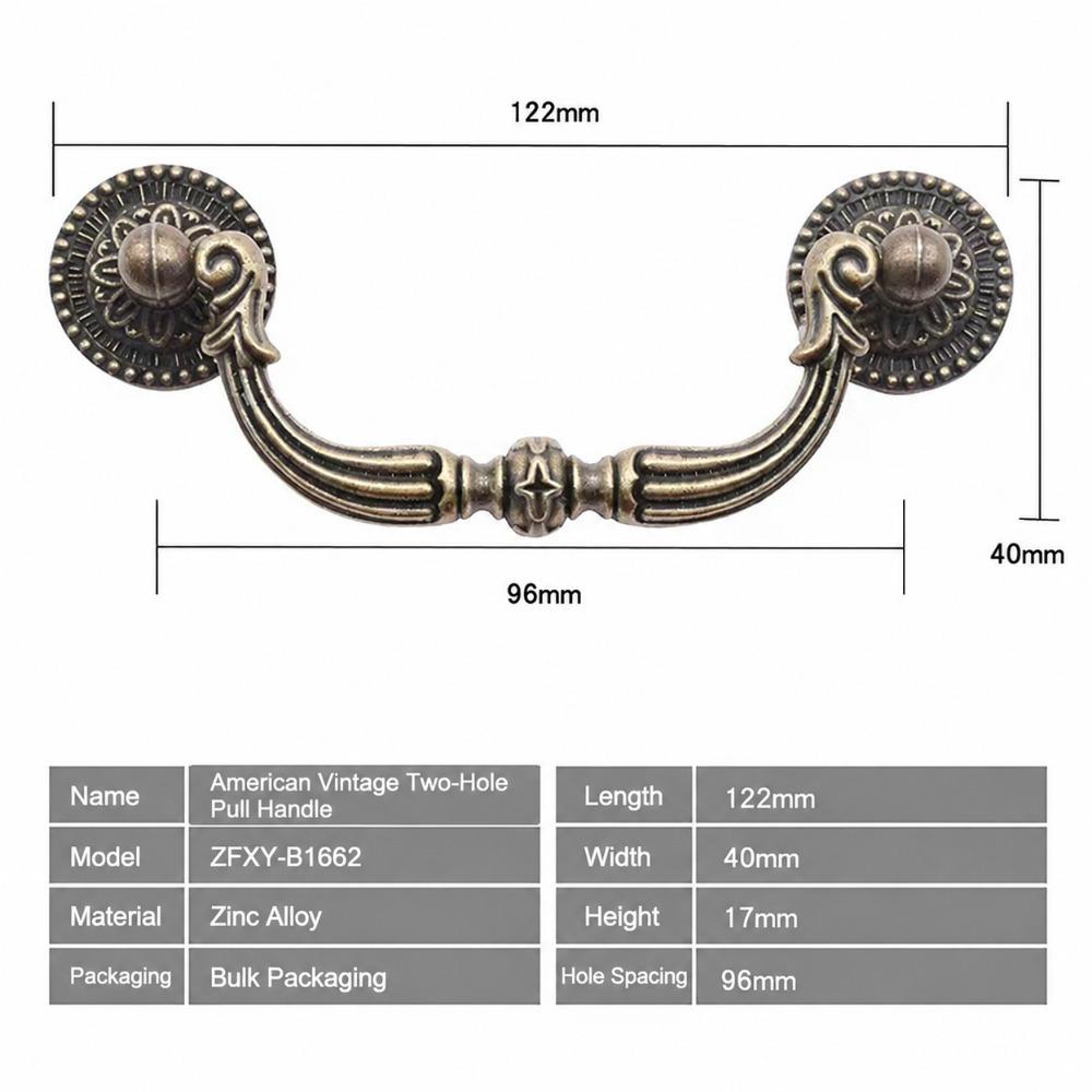 Zinc Alloy Cabinet Handles Antique Bronze Furniture Handles Classic Dresser Knob Home Furniture