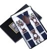 Men's Six-Clip Jacquard Wide Suspenders with Printed Webbing