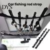Lightweight Fishing Rod Stand 2Pcs Car Holder 5 Loop Adjustable Heavy Duty Auto Vehicle SUV Storage Strap Truck Wagons Pole Rack Carrier Belt