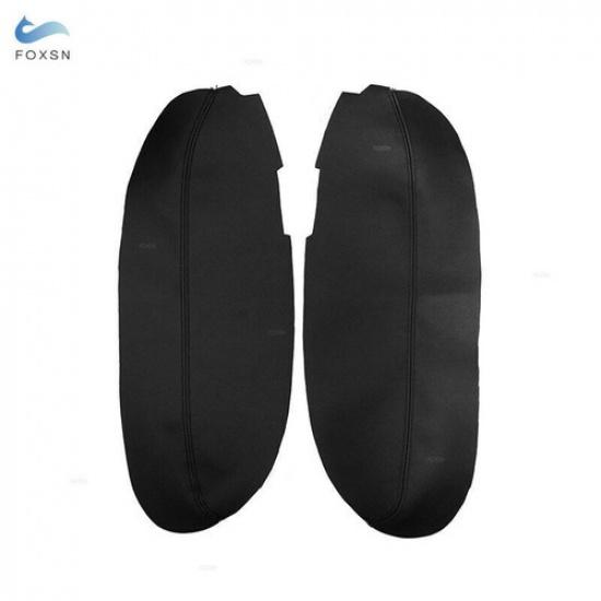 For Acura RL 2005-2012 2x Black Interior Front Door Armrest Panel Leather Cover