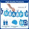 Hanukkah Decorations Banner, Pre-assembled Hanukkah Party Decor Garland, Happy Hanukkah Sign Banner, Chanukah Decorations for Home, Blue Glitter