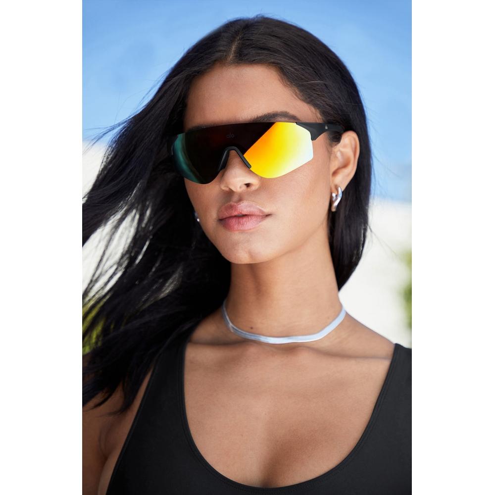Buy Alo Yoga Speed Sunglasses Orange Mirror Black at affordable