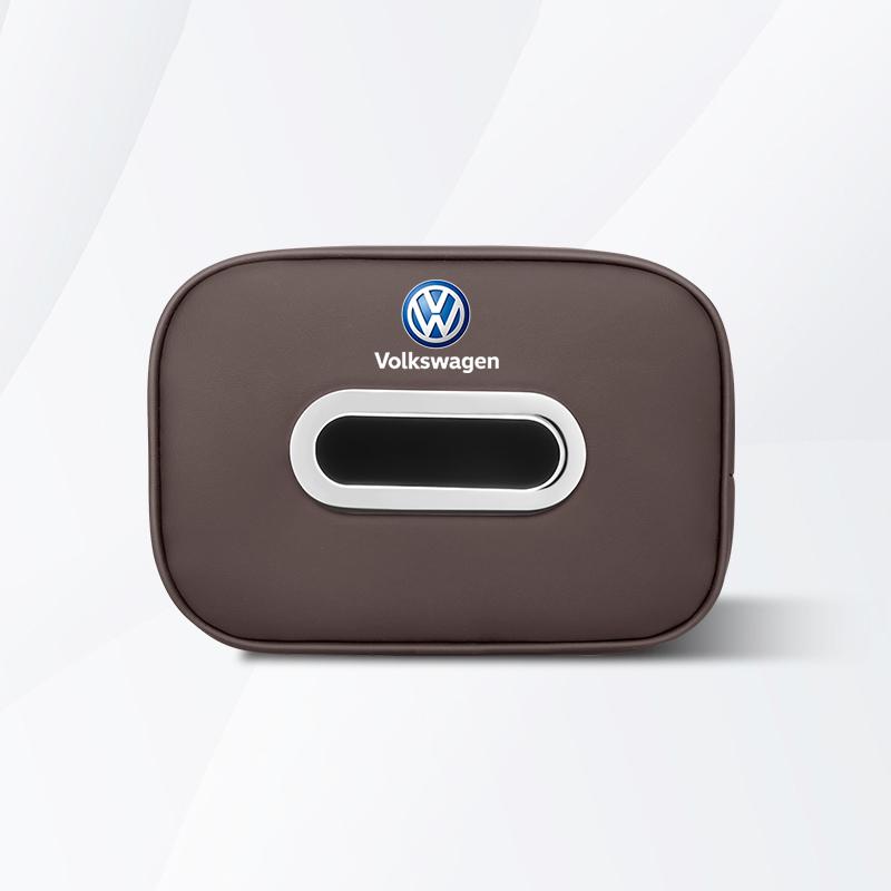 W151Car Tissue Box Car Interior Accessories For Volkswagen Golf Passat B6 Amarok T5 Tiguan Leather Tissue Storage Bag Kleenex Case