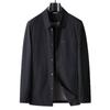 Men's Lightweight Lapel Workwear Jacket - Spring/Autumn Micro-Elastic Non-Iron Spandex Coat