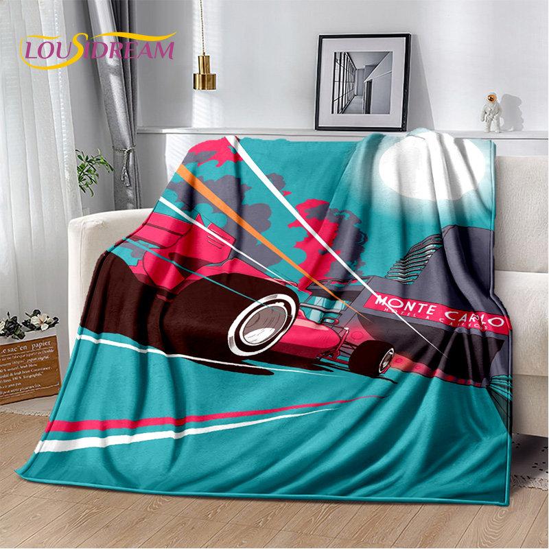 3D Racing Car Soft Plush Blanket,Flannel Blanket Throw Blanket for Living Room Bedroom Bed Sofa Picnic Hiking Leisure Napping