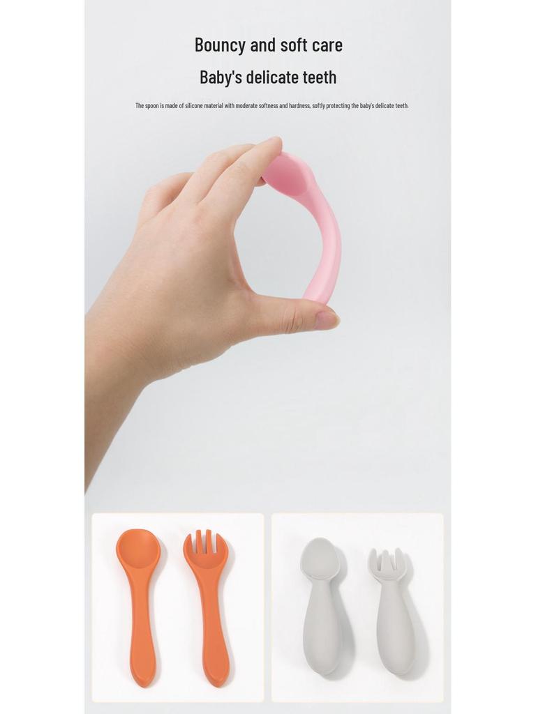 Ensemble de vaisselle pour bébé: Assiette Compartimentée en Silicone, Bavoir, Cuillère, Fourchette, Bol et Ventouse