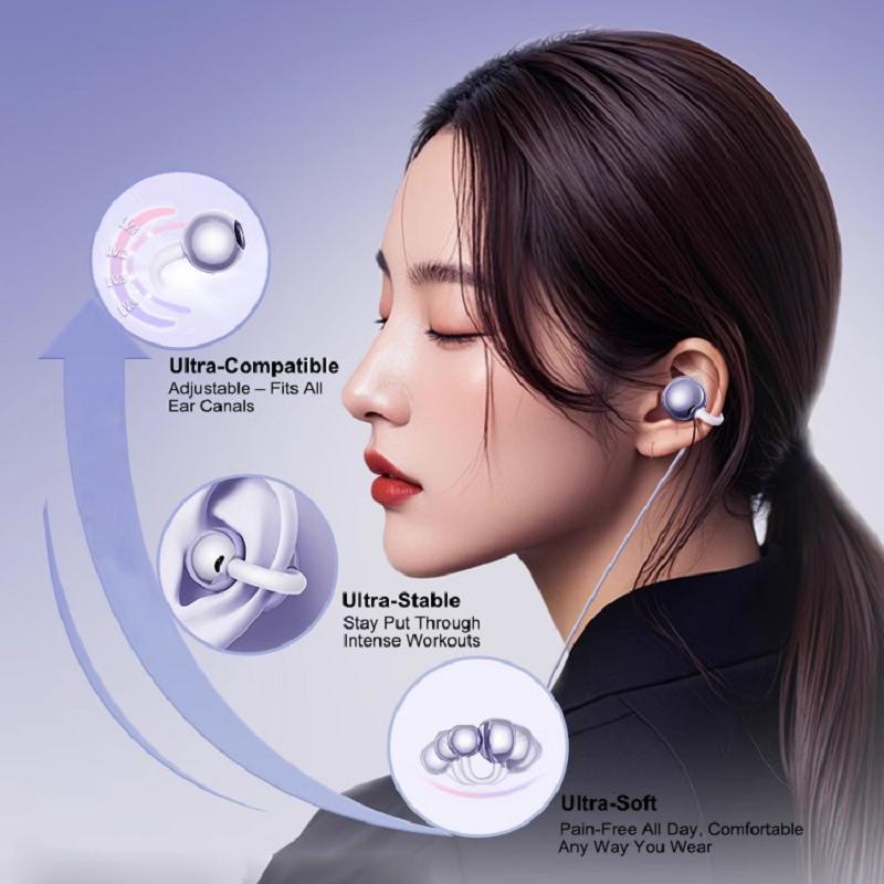 Clip-on Type C&3.5mm Wired Control Headphones HIFI Sound Sports Earbuds Handfree Gaming Headsets Earphones in HD mic For Samsung