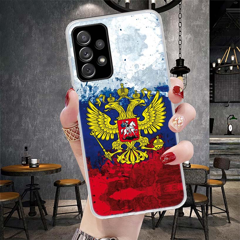 Russia Russian Flags Emblem Soft Phone Case For Samsung Galaxy A12 A22 A32 A52 A72 A02S A51 A50S A71 A70 A31 A20S Note 20 Ultra