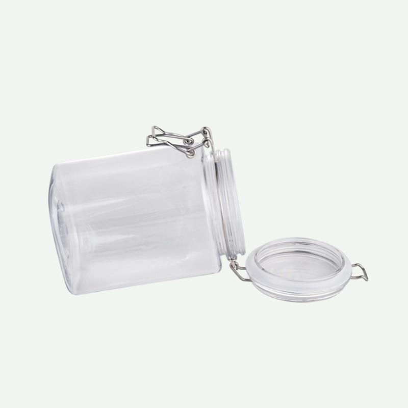 Square Clip 1250ml Sealing Jar Clear Organization Container Organizer for Kitchen Candy Biscuits Cookie Seal Lid Containers