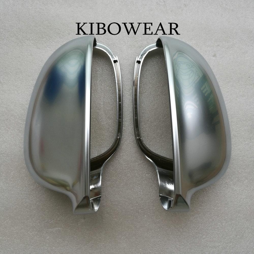 For VW Golf MK5 GTI 5 Passat B6 Jetta MK5 Matte Chrome Side Wing Mirror Covers Caps R36 R32 Golf Plus Variant EOS Silver