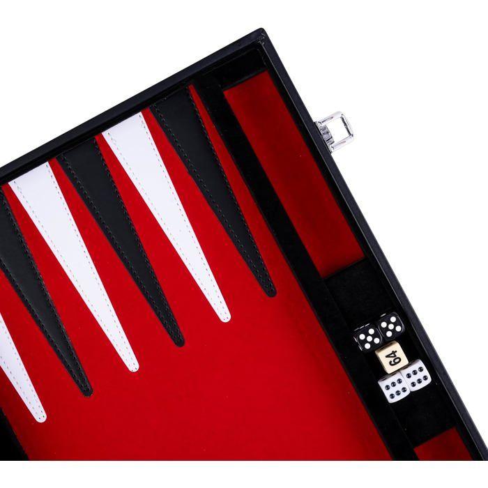 Engelhart- 250501- Backgammon surpiqué 18 pouces - rouge noir blanc
