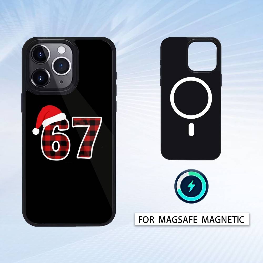 

1PC 67 Six Seven Phone Case For iPhone 17,16,15,14,13,12,Pro,Max For Magsafe Magnetic Wireless Charging iPhone13