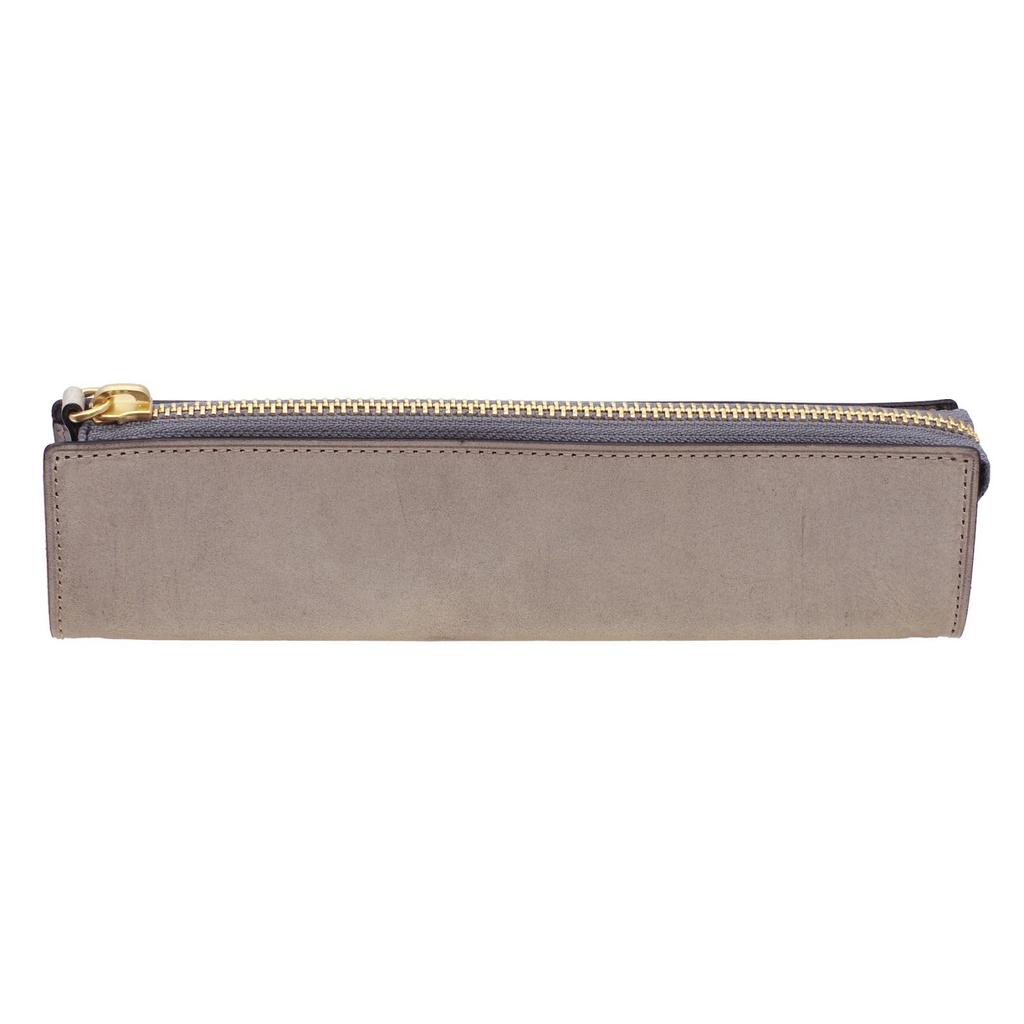 Lettera Standard Zipper Pen Case In Tempesti Sibylla Leather (Cenere (Gray))