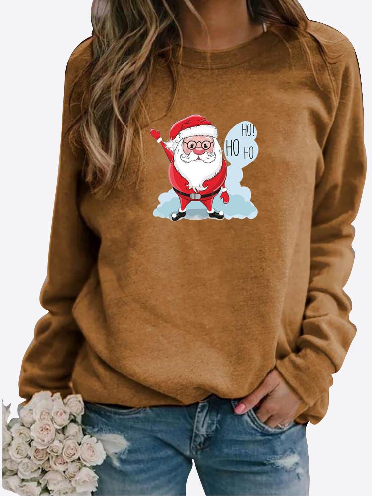 Autumn New Sweater Women Winter Long Sleeved Casual Round Neck Black Cats Printed Loose Sweatshirt Tops & Blouses Plus Size T-shirts
