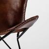 (Only Cover) Butterfly Chair Brown Leather Butterfly Chairs Handmade with Powder Coated