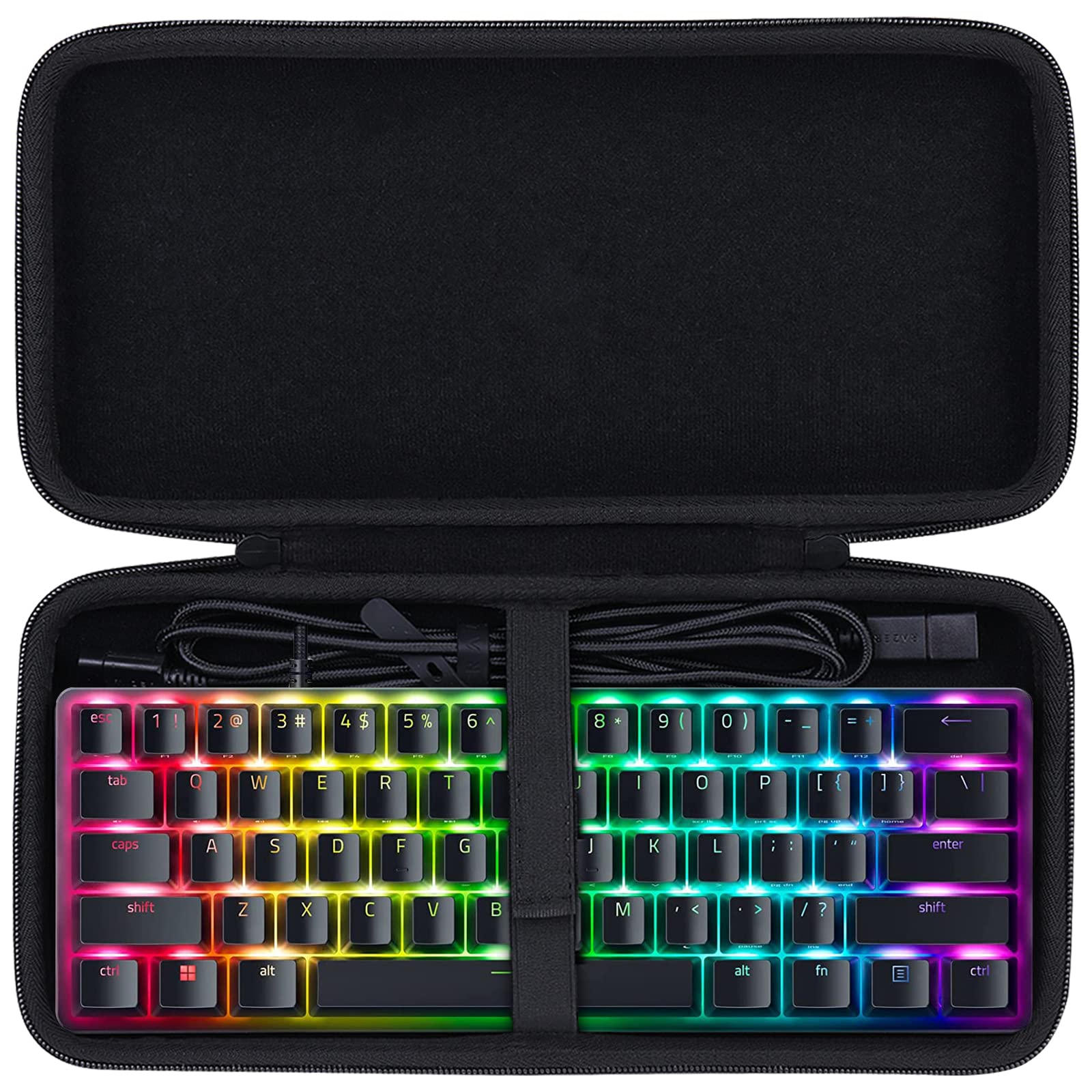 

co2CREA Чохол для зберігання Сумісний з ігровою клавіатурою Razer Huntsman Mini Tenkeyless 60% (Чорний) (Тільки футляр) чорний