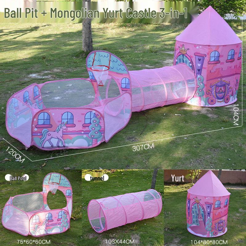3-in-1 Children s Basketball Tent Set: Indoor/Outdoor Tunnel & Playhouse Yurt