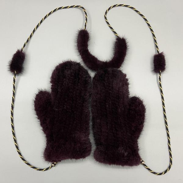 

Женские меховые перчатки из натурального меха норки и лисы, вязаные, теплые, с соединенными пальцами, варежки, 12 цветов One Size