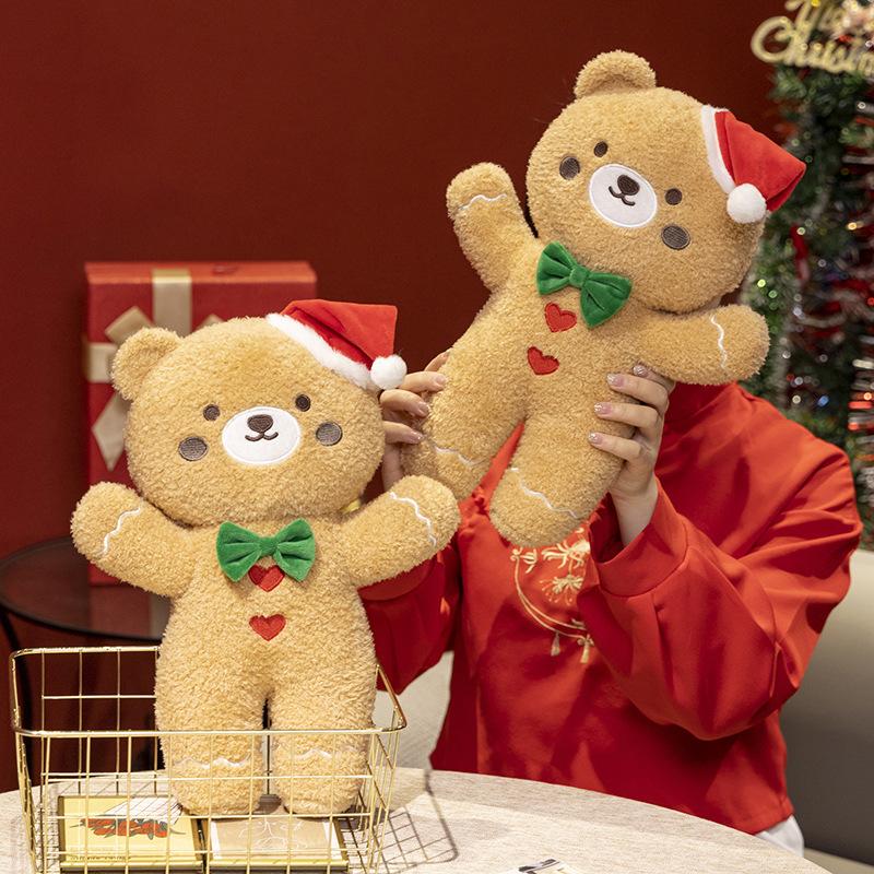 Neue Kawaii Lebkuchenmann Dekokissen Anhänger Spaß Weiche Puppe Tiere Plüschtiere Hochwertige Weihnachtsgeburtstagsgeschenke Dekor