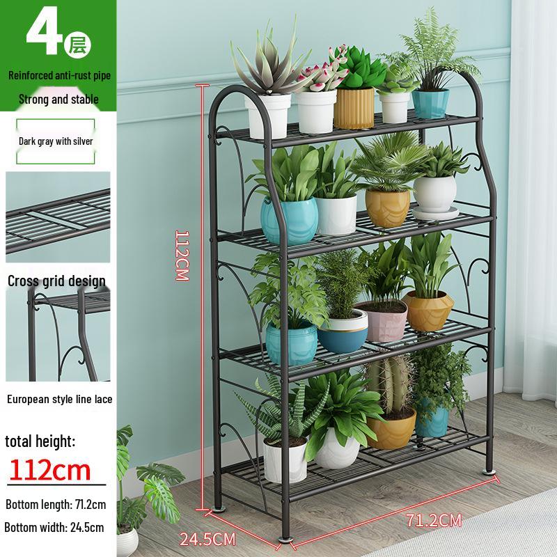 Modern Multi-Layer Iron Flower Stand for Indoor & Balcony