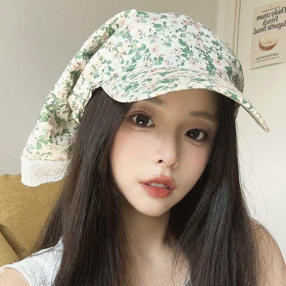 French Retro Headscarf Hat Sweet Loli Baseball Cap Versatile Sun Hat  Outdoor Seaside Vacation