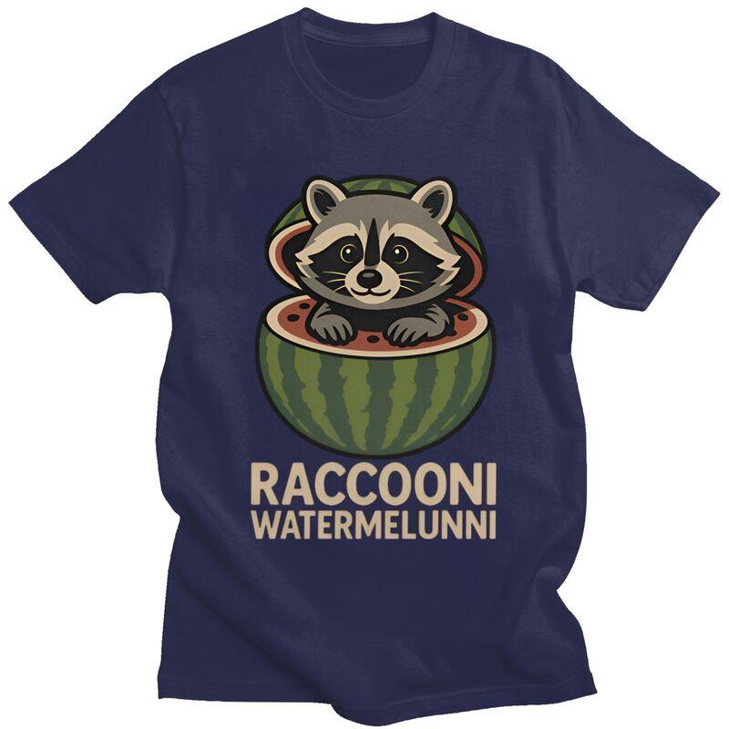 

Italian Brainrot Raccoon Meme T Shirt for Men Pure Cotton Tshirt Humor Streetwaer Short Sleeve Tee Shirt Loose Fit 4XL