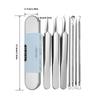 Professional Stainless Steel Blackhead Extractor Set Of 7 Pieces For Deep Pore Cleaning And Skin Cares