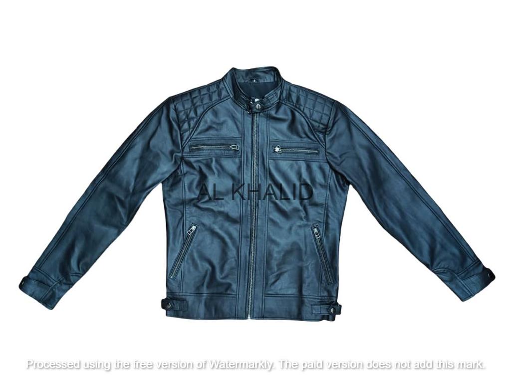 AL KHALID Classic Ny Herr Svart Läderjacka 100% Mjukt Lammskinn Stil Slim Fit Jacka