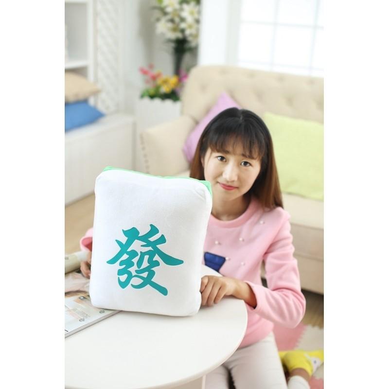 Mahjong Themed Plush Pillow Toy With Pp Cotton Filling For Home Decor Gift Special Characters Included